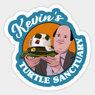 Kevin's Turtle Sanctuary (white text) Sticker